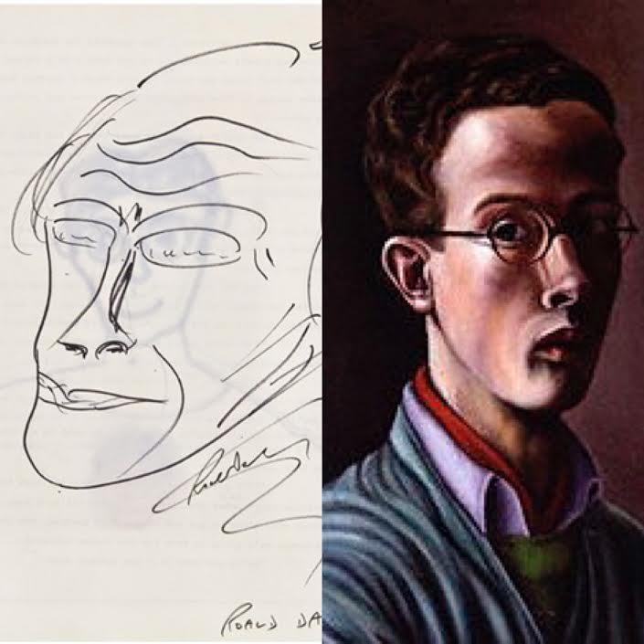 Donald Rindahl Scetch Drawing Of Roald Dahl
