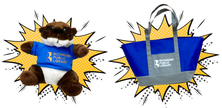 New Ripple plushies and tote bags for national library week