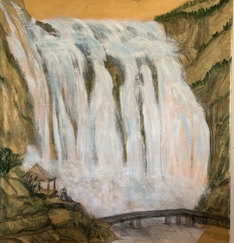 Painting of a waterfall by Elaine Tucker Haviland