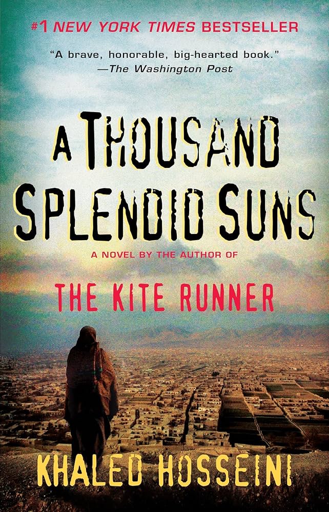 Book cover for "A Thousand Splendid Suns" by Khaled Hosseini.