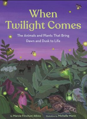 The book cover of When Twilight Comes: The Animals and Plants That Bring Dawn to Dusk to Life, by Marcie Flinchum Atkins.
