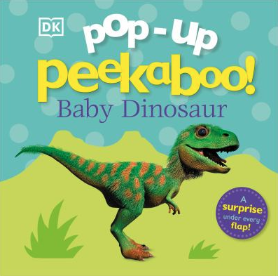 The book cover for Pop-up Peekaboo! Baby Dinosaur by Clare Lloyd.
