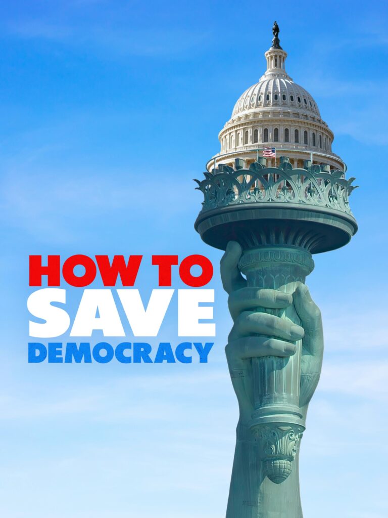 Cover of How to Save Democracy (2025, Blue Sky).