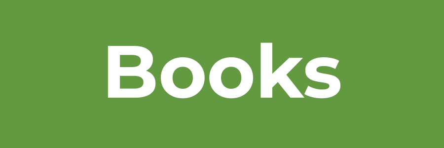 A green rectangle with the word, "books" in white.