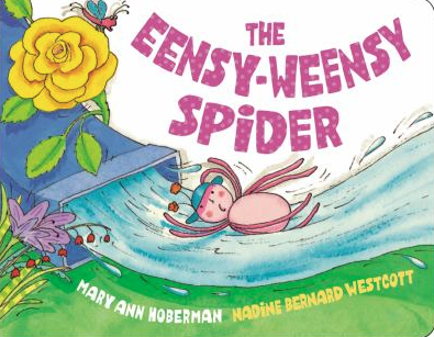 The book cover for the Eensy-Weensy Spider by Mary Ann Hoberman.