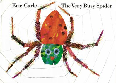 The book cover for The Very Busy Spider by Eric Carle.