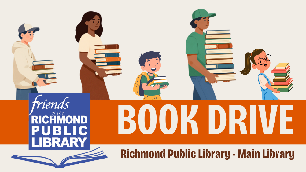 Friends of the Library Book Drive Saturday, September 19, 2026 9:00am - 2:00pm.