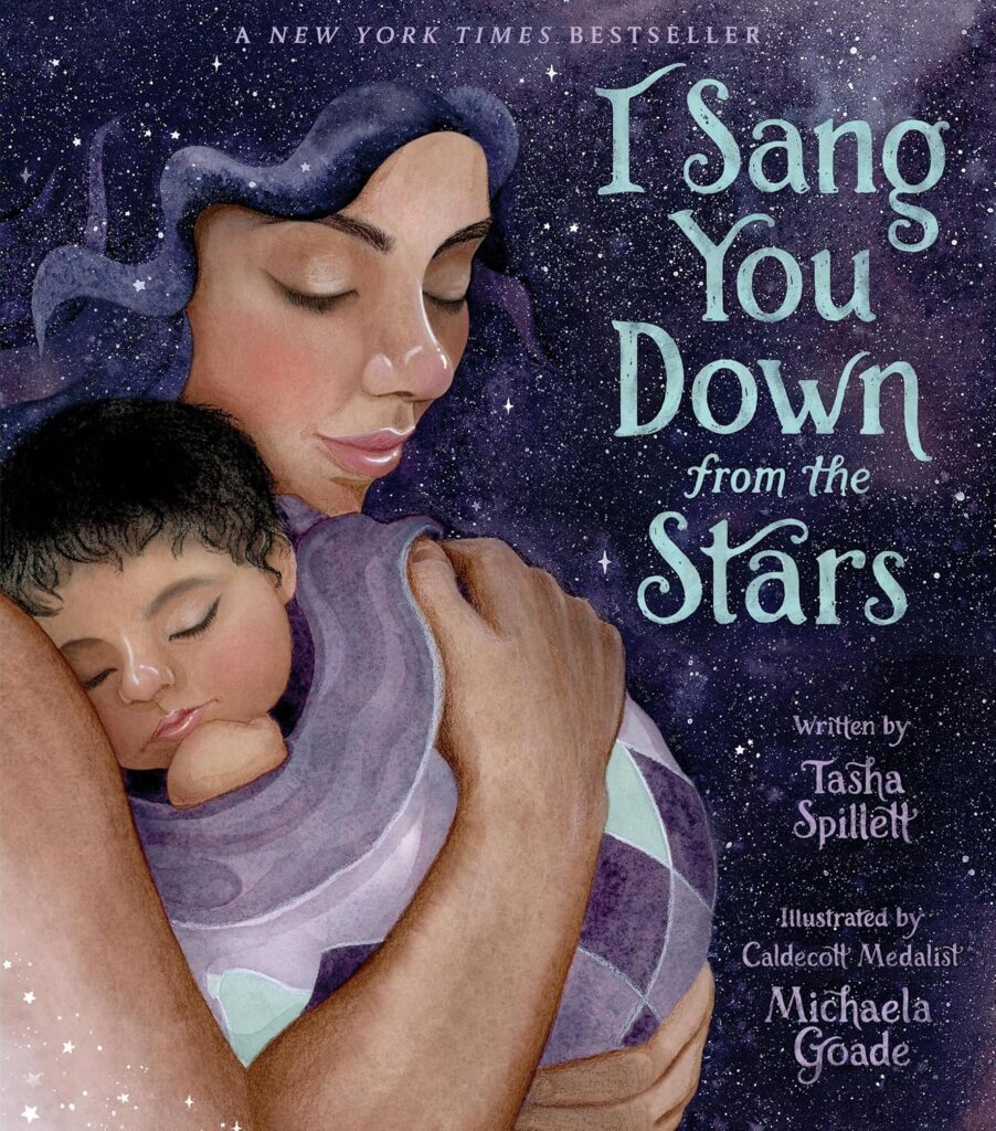 Cover of 'I Sang You Down From the Stars' by Tasha Spillett-Sumner. Cover shows a woman holding a baby. 