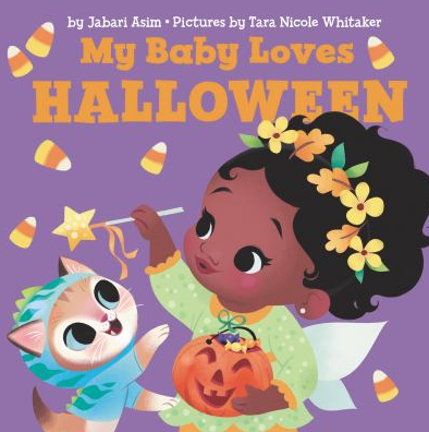 The book cover for My Baby Loves Halloween by Jabari Asim. 