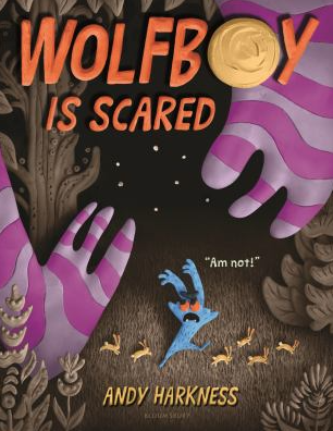 The book cover for Wolfboy is Scared by Andy Harkness.